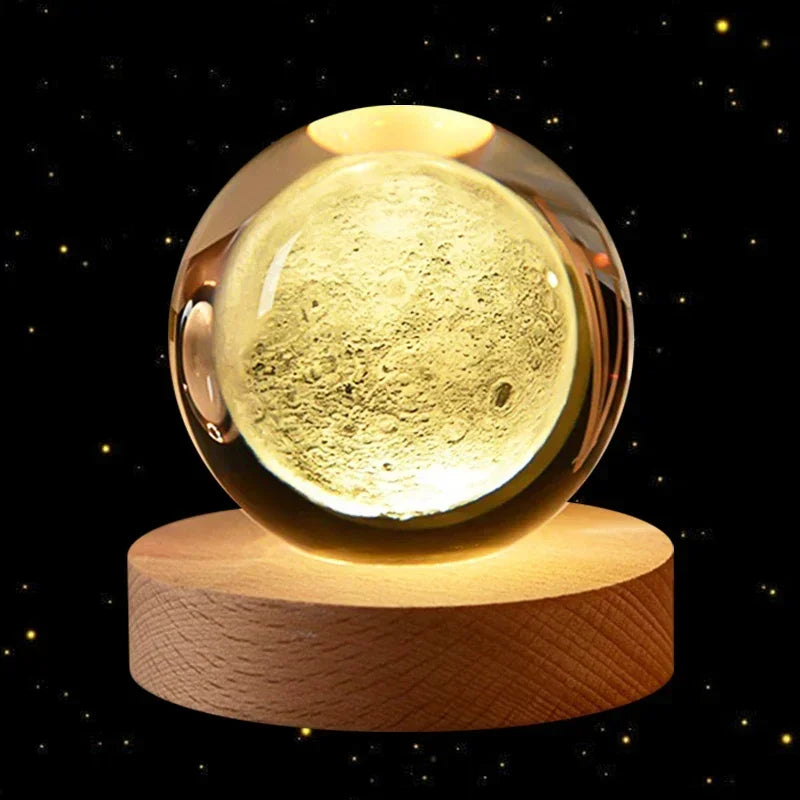 ✨ Esfera Lunar de Cristal 3D 6cm – Ilumina tu Espacio con Magia Cósmica ✨