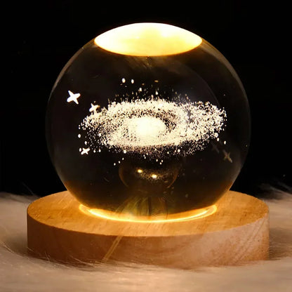 💫 Lámpara Galáctica de Cristal 3D 6cm – Magia del Cosmos en tu Espacio 🔮