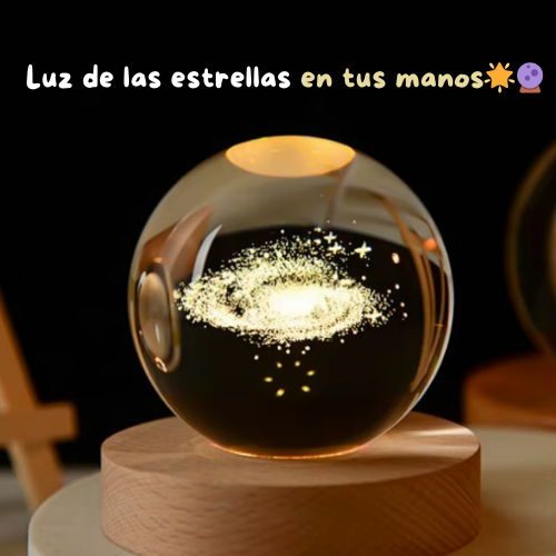 💫 Lámpara Galáctica de Cristal 3D 6cm – Magia del Cosmos en tu Espacio 🔮