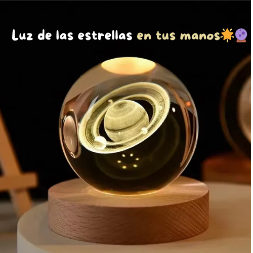 💫 Lámpara Galáctica de Cristal 3D 6cm – Magia del Cosmos en tu Espacio 🔮